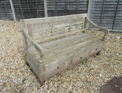 Beautiful Heavy Solid Wood Garden Bench Carved Wood Furniture thumb-53139