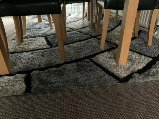 Carpet Rug Grey and Black  0