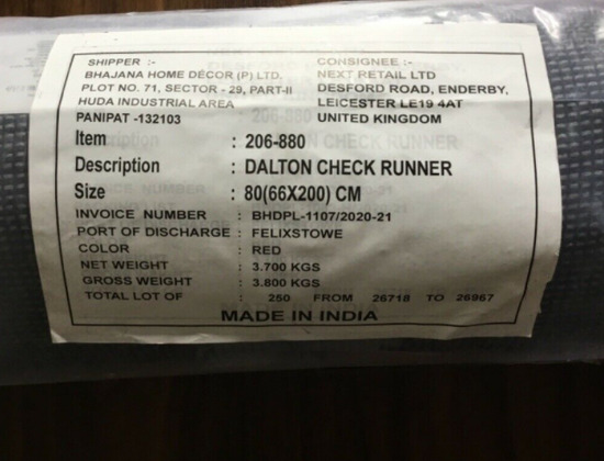 Next Dalton Check Runner S Size Rug Carpet  6