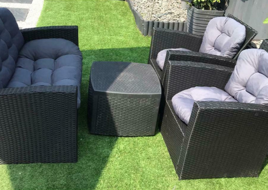 Super Black Rattan Garden Furniture Set  2