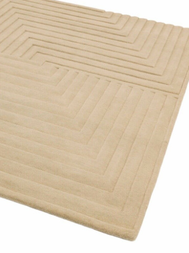 Form Modern Plain Ridged 100% Wool Rug Carpet in Natural Beige 120x170cm LIKE NEW  3