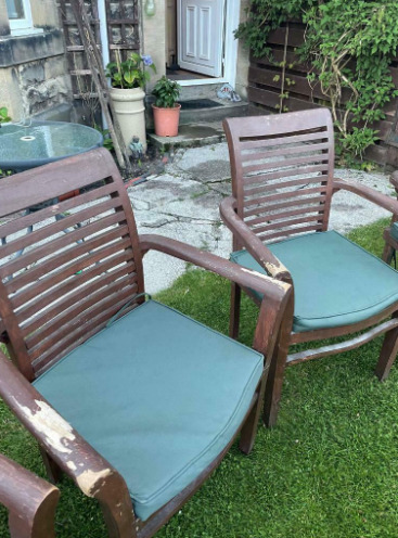 Teak Garden Chairs (6) Furniture  5
