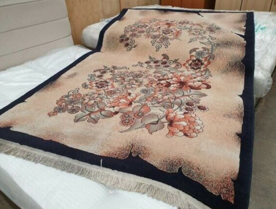 150 x 230 cm Floral Rug Beige Fringe Used Household Carpets Flooring  0