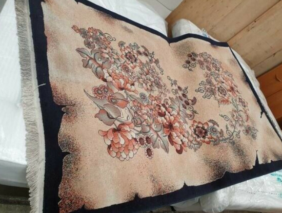 150 x 230 cm Floral Rug Beige Fringe Used Household Carpets Flooring  2
