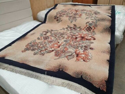 150 x 230 cm Floral Rug Beige Fringe Used Household Carpets Flooring thumb 1