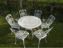 Large Garden Furniture Set - Table and 6 Chairs - Cast Aluminium thumb 2