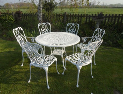 Large Garden Furniture Set - Table and 6 Chairs - Cast Aluminium thumb 6
