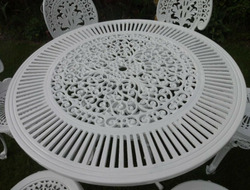 Large Garden Furniture Set - Table and 6 Chairs - Cast Aluminium thumb 7