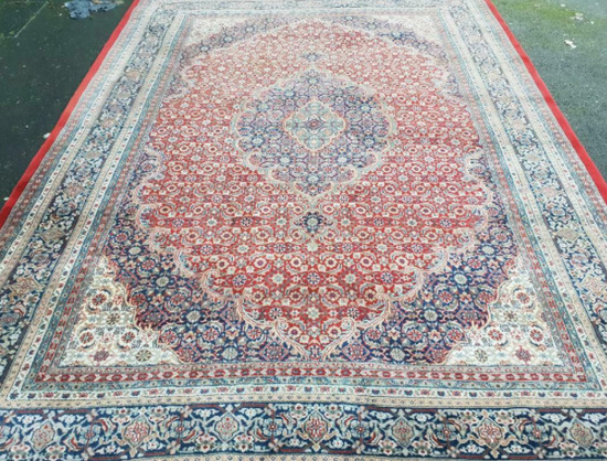 Large Handmade Iranian Moud Carpet - Persian Rug  0