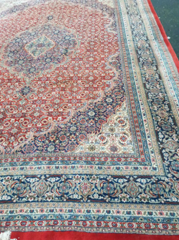 Large Handmade Iranian Moud Carpet - Persian Rug  5