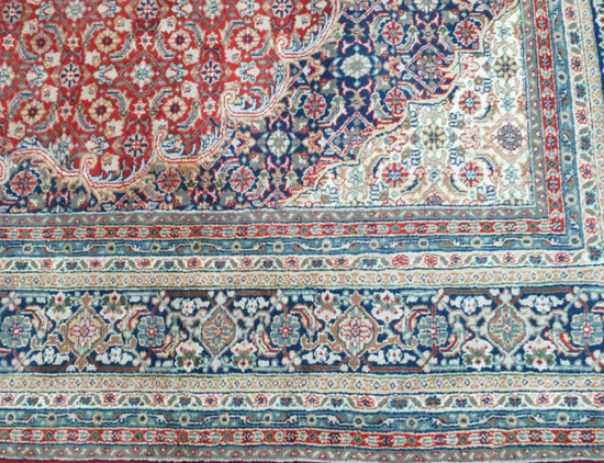 Large Handmade Iranian Moud Carpet - Persian Rug  4