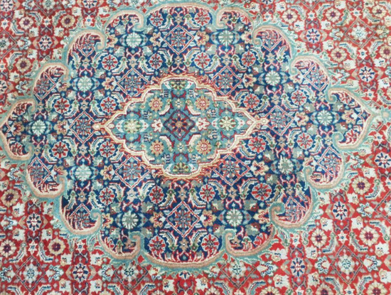 Large Handmade Iranian Moud Carpet - Persian Rug  6