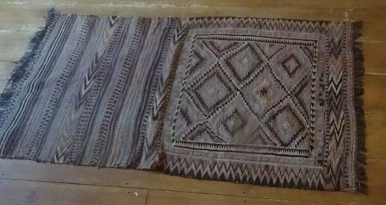 Kilim Tapestry Handmade Rug Carpet Neutral Natural Tones  3