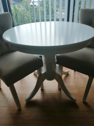 Furniture & Choice White Solid Wood Table & 2 Natural Chairs thumb 2