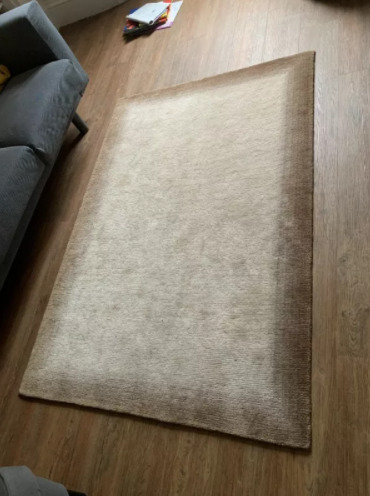 John Lewis Cream and Brown Wool Rug Carpet  5