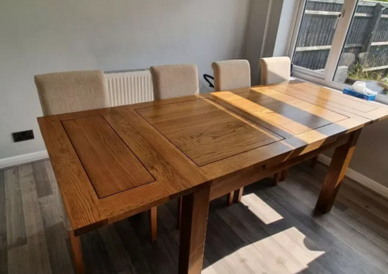 Oak Furniture Land Extending Table and 6 Chairs  3
