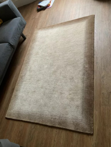 John Lewis Cream and Brown Wool Rug Carpet  5