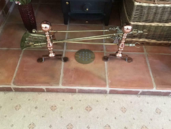 Vintage Brass & Copper Fire Hearth Furniture thumb-703