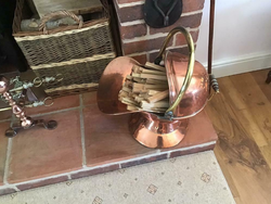 Vintage Brass & Copper Fire Hearth Furniture thumb-704