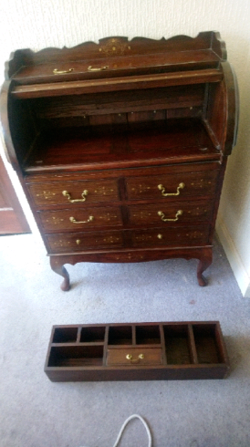 Writing Bureau Desk Vintage Antique Old Furniture Chest Drawers  2