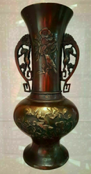 Pair Of Japanese Bronze Vases thumb-105