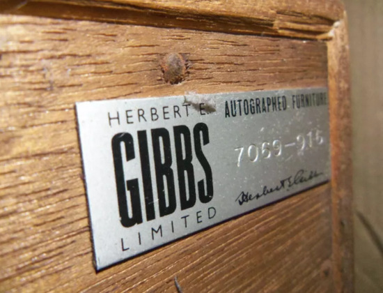 Vintage Sideboard / Teak Bookcase - Mid Century Herbert E Gibbs Autographed Furniture  3