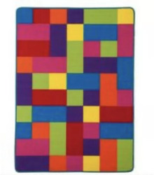 Multi Coloured Rainbow Blocks Square Colours Rug Carpet thumb 1