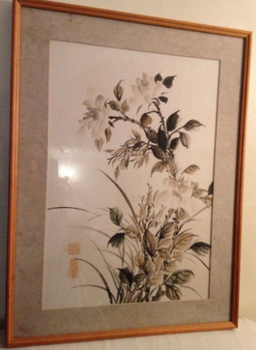 Vintage Japeneas Water Colour Signed Painting On Rice Paper  3