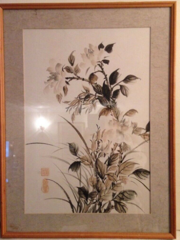 Vintage Japeneas Water Colour Signed Painting On Rice Paper  1
