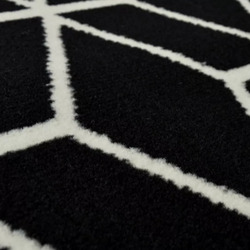 Black Geometric Runner Rug Carpet New thumb 2