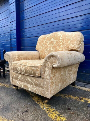 Vintage Oversized Upholstered Armchair  2