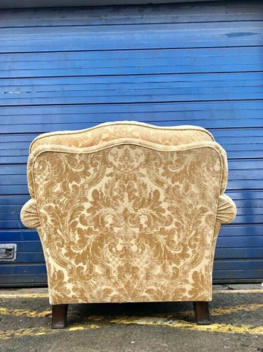 Vintage Oversized Upholstered Armchair  1