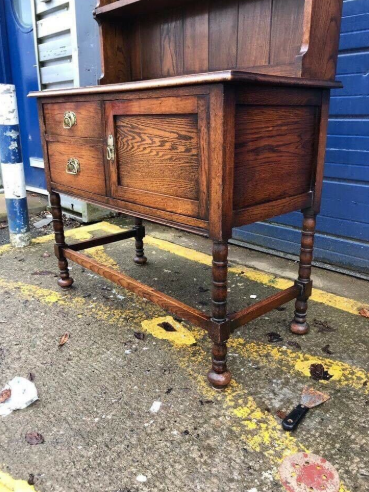 Antique Oak Dresser/ Cabinet/ Bookcase  3