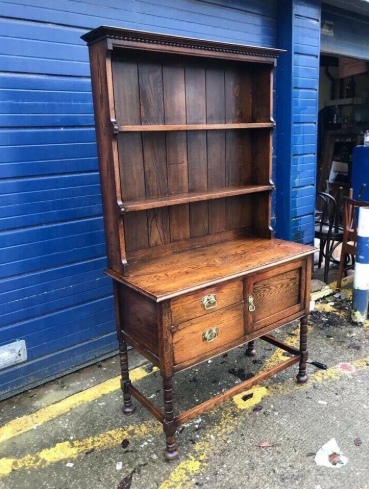 Antique Oak Dresser/ Cabinet/ Bookcase  4