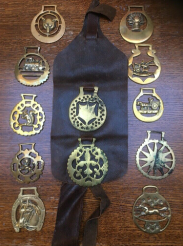 Collection of Antique and Souvenir Horse Brass  0