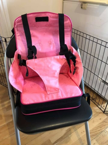 Mamiyani Pink/Black Baby Portable Travel Booster Seat Feeding Seat  0