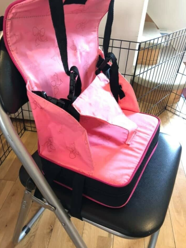 Mamiyani Pink/Black Baby Portable Travel Booster Seat Feeding Seat  1