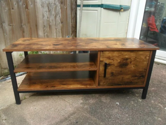 Lovely Industrial Style Wood TV Cabinet Media Unit-110cm Long, 40cm depth, 46cm high-Furniture  6