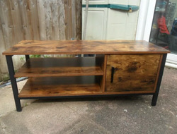Lovely Industrial Style Wood TV Cabinet Media Unit-110cm Long, 40cm depth, 46cm high-Furniture thumb 1
