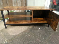 Lovely Industrial Style Wood TV Cabinet Media Unit-110cm Long, 40cm depth, 46cm high-Furniture thumb 4