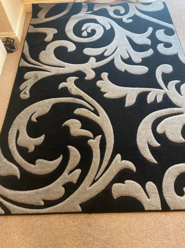Black and Grey Rug Carpet for Sale  0