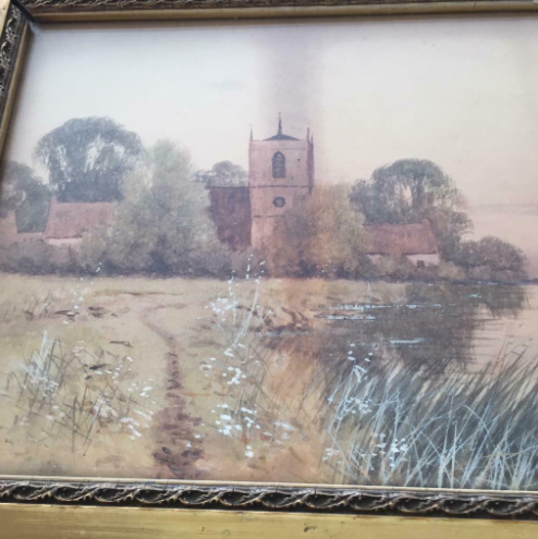 Antique Water Colour In Gold Frame By F.G.fraser  1