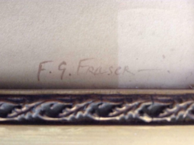 Antique Water Colour In Gold Frame By F.G.fraser  2