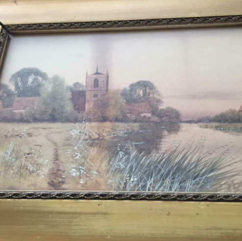 Antique Water Colour In Gold Frame By F.G.fraser  4