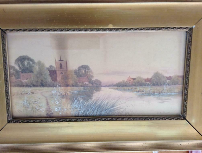 Antique Water Colour In Gold Frame By F.G.fraser  3