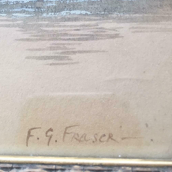 Antique Water Colour In Gold Frame By F.G.fraser thumb 6