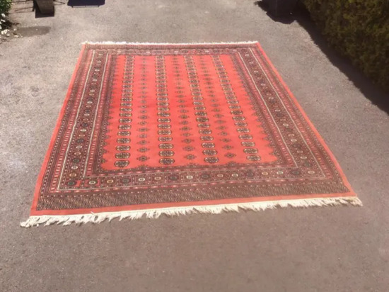 Vintage Hand Made Traditional Large Oriental Wool Red Rug Carpet  0