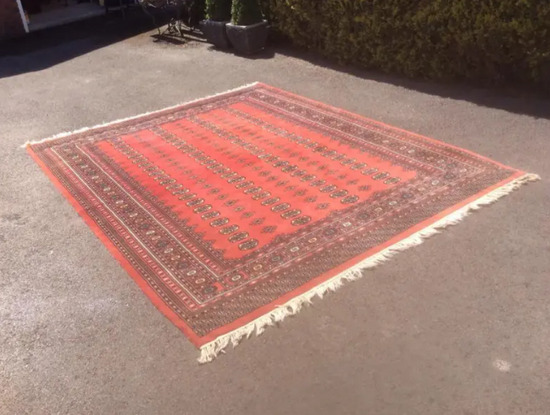 Vintage Hand Made Traditional Large Oriental Wool Red Rug Carpet  1