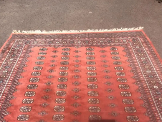 Vintage Hand Made Traditional Large Oriental Wool Red Rug Carpet  2