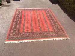 Vintage Hand Made Traditional Large Oriental Wool Red Rug Carpet thumb 1